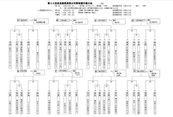 第26回会長旗県東部少年野球大会のお知らせ